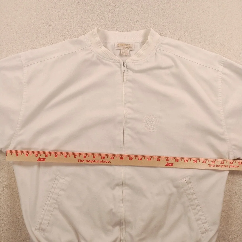 Vtg Wimbledon Jacket Men's Lrg Full Zip Bomber Boxy The Championships Tennis 80s